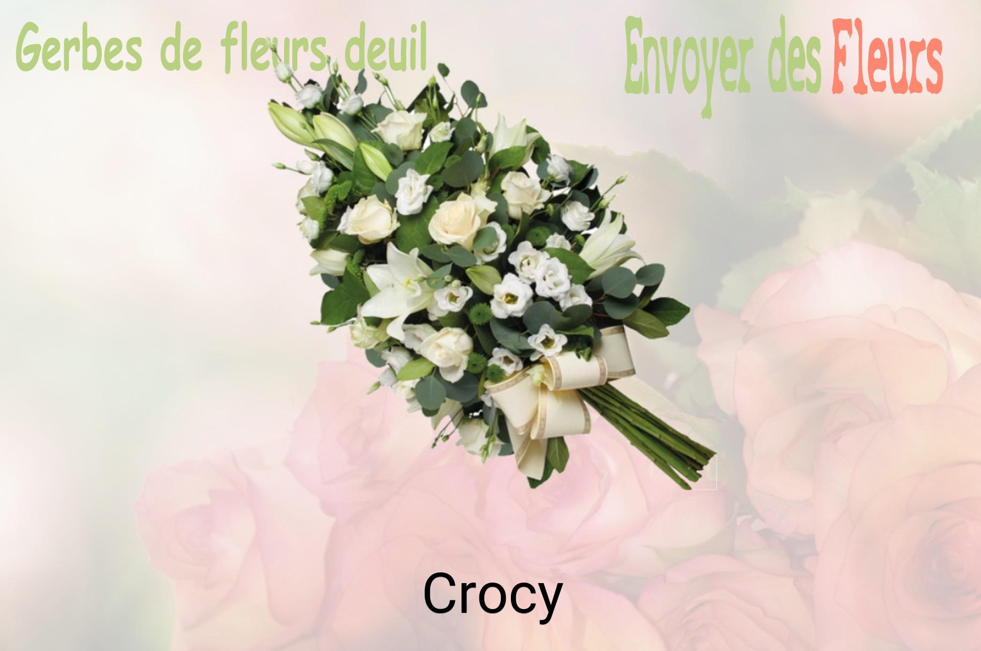 Gerbe de fleurs de deuil livrée à Crocy